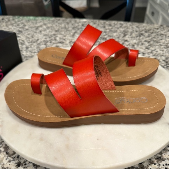 Corkys Just a Fling Red Sandals NEW - Picture 4 of 10